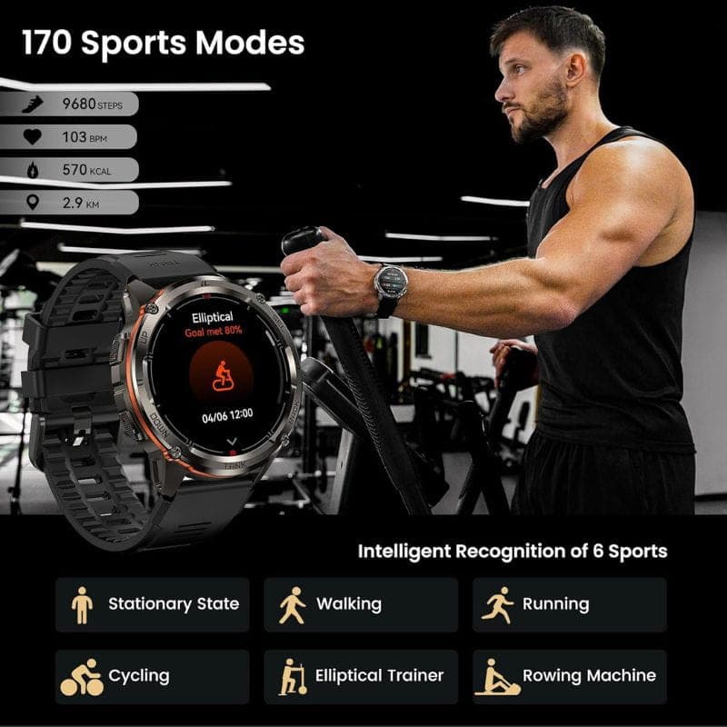 Kospet Tank T3 Ultra 2 Édition spéciale Noir - Montre intelligente 170 modes sportifs