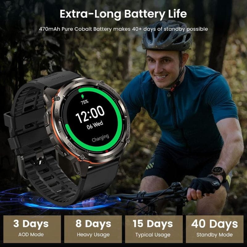 Kospet Tank T3 Ultra 2 Édition spéciale Noir - Montre intelligente jusqu'à 40 jours d'autonomie