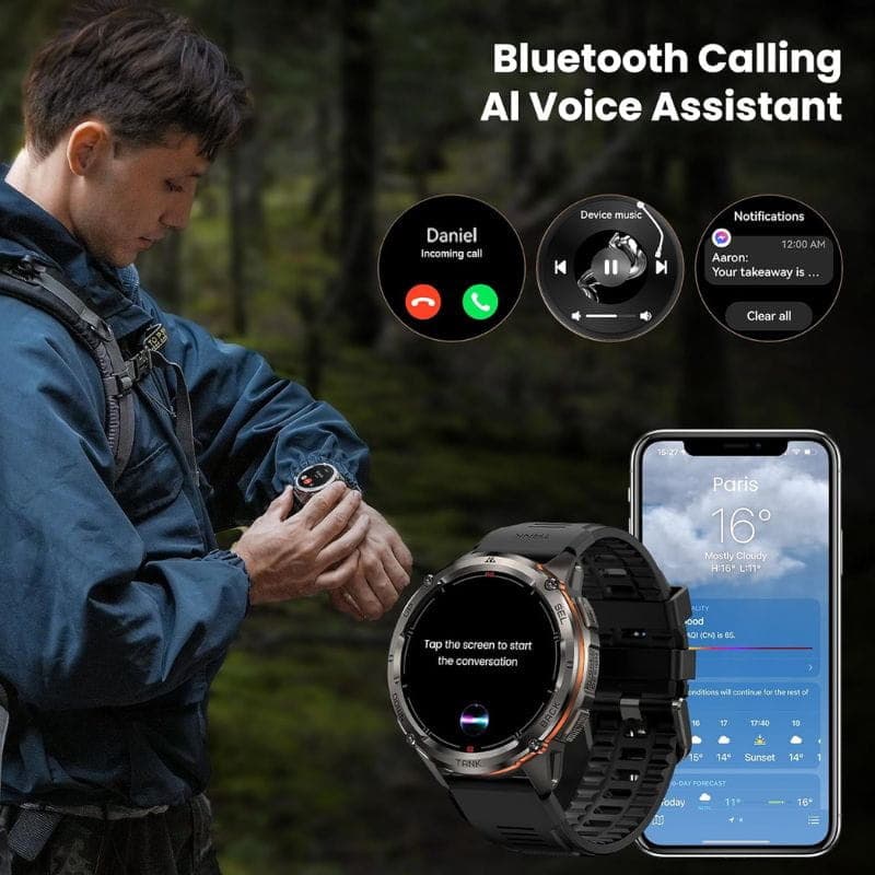 Kospet Tank T3 Ultra 2 Édition spéciale Noir - Montre intelligente avec IA