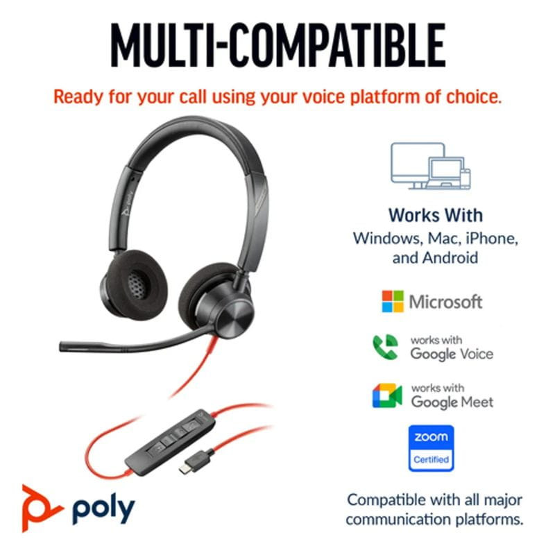 POLY Blackwire 3320 USB-C avec adaptateur USB-A - Casque PC - Ítem1