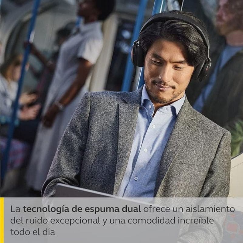 Jabra Evolve2 75 Bluetooth Preto - Auscultadores sem fios com tecnologia de espuma dupla