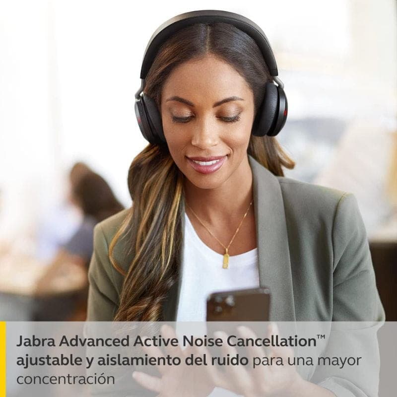 Jabra Evolve2 75 Bluetooth Preto - Auscultadores sem fios com cancelamento de ruído