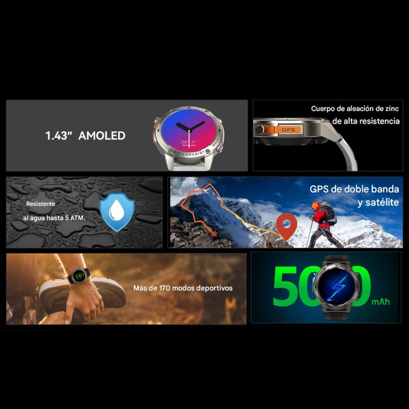 DM56 GPS 1.43 AMOLED Negro - Ítem4