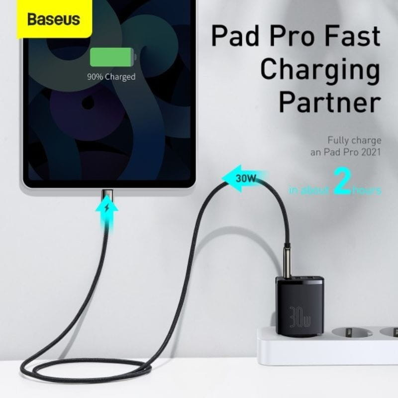 Baseus Compact Quick Charger 30W Blanco - Cargador de pared 2xUSB-A 1xUSB-C - Ítem5