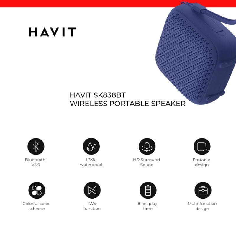 Havit SK838BT 5W TWS Azul - Coluna Bluetooth - Item1
