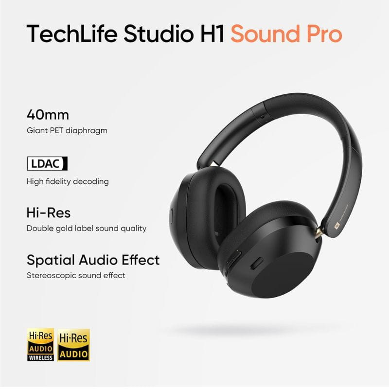 Auriculares Realme Techlife Studio H1 Negro - Ítem5