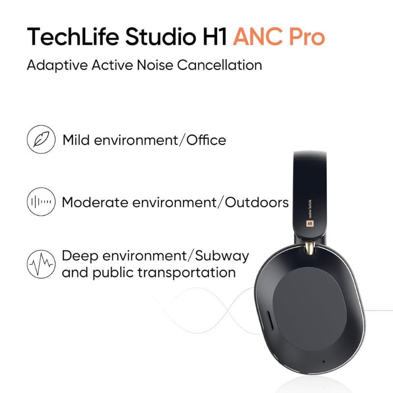 Auriculares Realme Techlife Studio H1 Negro - Ítem3