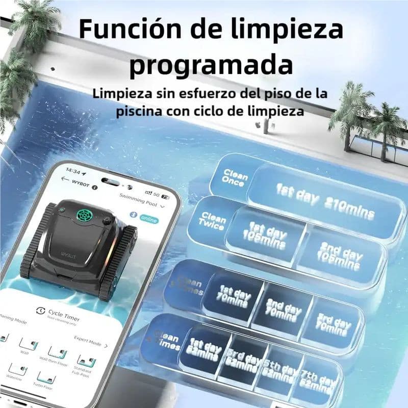 Limpeza programada do Wybot S2