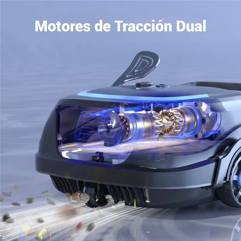 Wybot A1 - Limpador de Fundo para Piscinas com motores de tração dupla visíveis, sucção potente, tampa transparente e design compacto para detritos