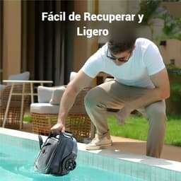 Wybot A1 - Limpador de Fundo para Piscinas: robô compacto cinza com alça para retirada fácil, rodas laterais robustas e design leve para uso doméstico