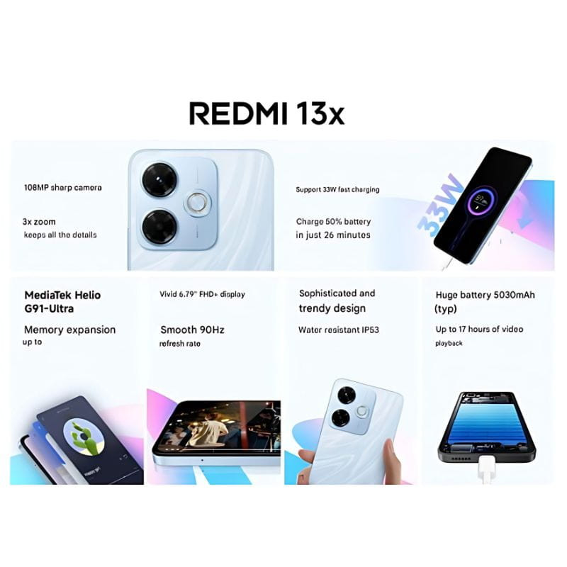 Xiaomi Redmi 13X 6Go/128Go Noir - Ítem7