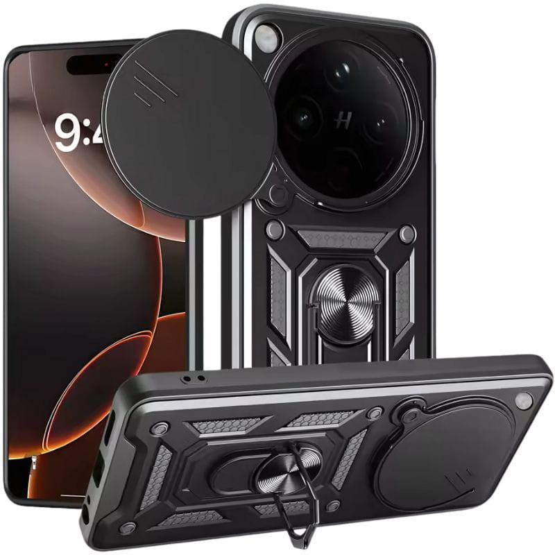 Funda Armadura Militar para Oppo Find X8 5G con Protección de Cámara y Anillo Negro - Ítem