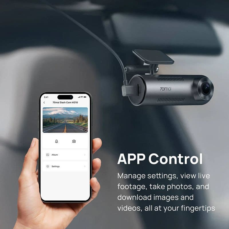 Contrôle par application de 70mai Dash Cam M310