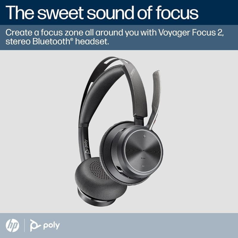 PolyVoyager Focus 2 - Auriculares inalámbricos con adaptador USB-C + Soporte de carga - Ítem2
