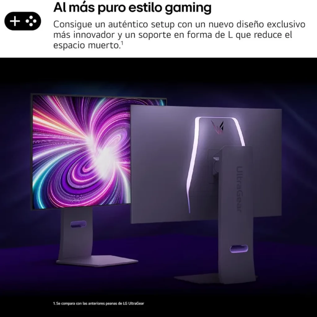 Monitor LG 32GS95UV-B 32 polegadas 4K OLED curvo em preto, tela com bordas finas, suporte robusto, destaque para pretos puros e resposta de 0,03 ms - Item3