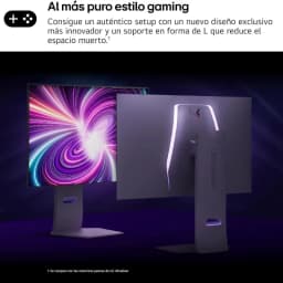 Monitor LG 32GS95UV-B 32 pulgadas curvo negro, panel OLED 4K Ultra HD con marco fino, soporte en L y retroiluminación trasera estilo gaming