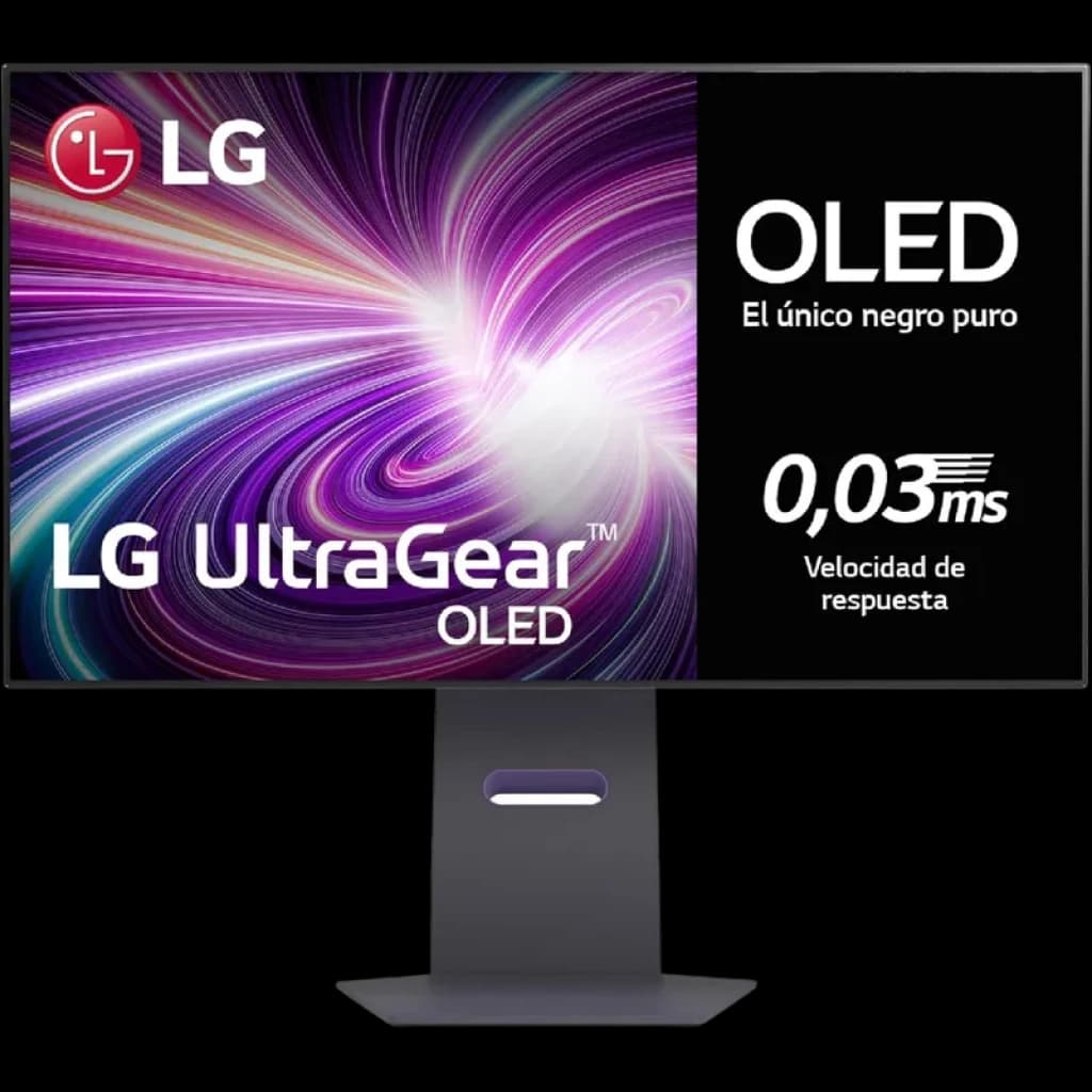 Monitor LG 32GS95UV-B 32 pulgadas curvo 4K OLED negro con panel UltraGear, biseles delgados, soporte robusto y mensaje de 0,03 ms en pantalla