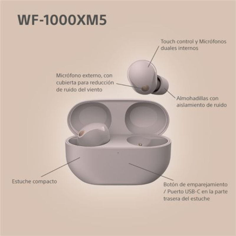 Sony WF-1000XM5 Rose avec réduction de bruit (ANC) - Ítem8