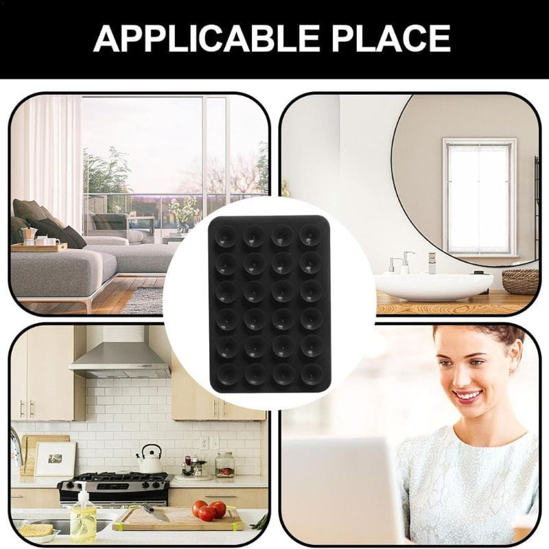 Support adhésif pour smartphone avec ventouse Noir - Ítem2