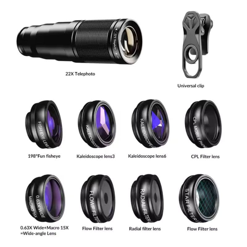 APEXEL APL-22XDG9 - Kit de objectifs pour téléphone 10 en 1 - Ítem2