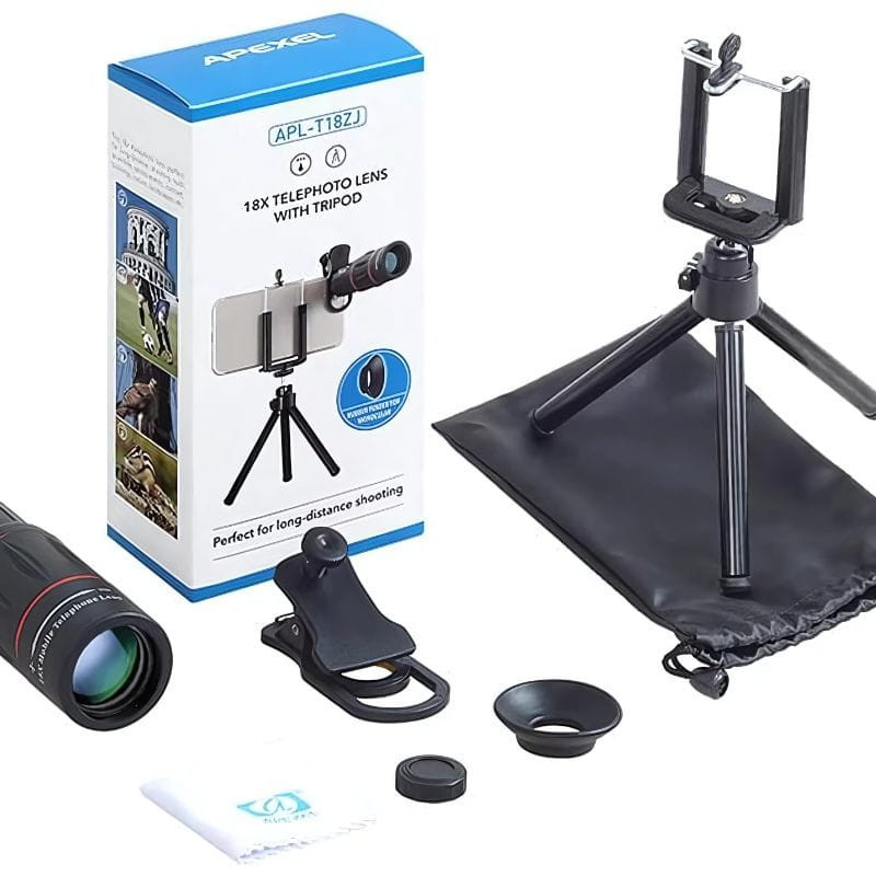 APEXEL APL-T18ZJ - Lente de câmara 18x com tripé - Item1