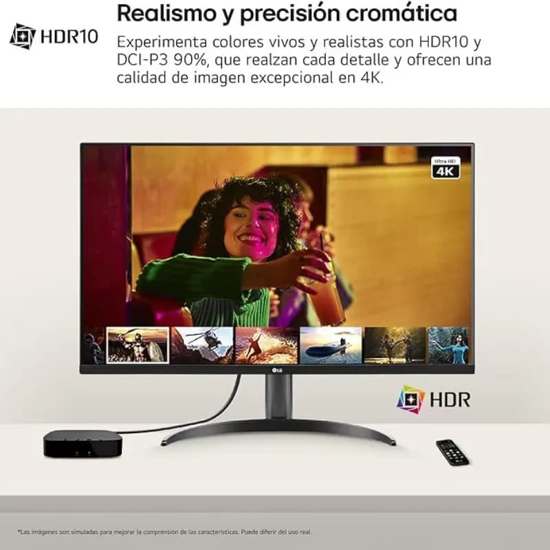 Monitor LG 32UR55OK-B 31,5 pulgadas 4K UHD con HDR10 y FreeSync, panel LCD de biseles delgados, peana curva y puertos traseros ocultos, ideal para cine y juegos