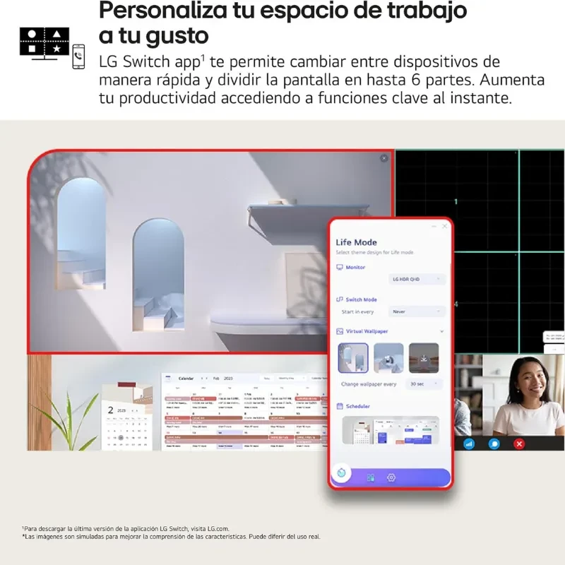 LG 32UR55OK-B 31,5 pouces 4K UHD, dalle LCD, HDR10, FreeSync, gamut DCI-P3 90 %, bords fins, pied courbé élégant pour bureau moderne - Ítem2
