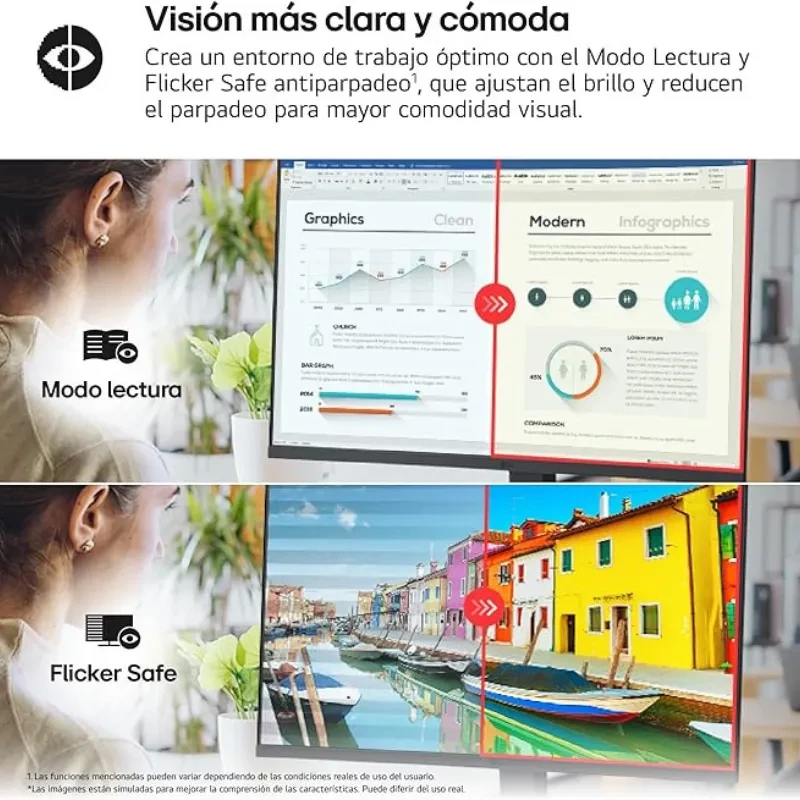 LG 32UR55OK-B 31,5 pouces 4K UHD, dalle LCD, HDR10, FreeSync, gamut DCI-P3 90 %, bords fins, pied courbé élégant pour bureau moderne - Ítem6