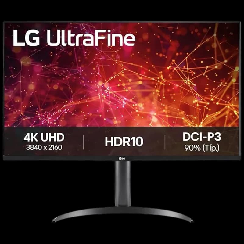 Monitor LG 32UR55OK-B 31,5 pulgadas 4K UHD con HDR10 y cobertura DCI-P3 90 por ciento, pantalla plana sin bordes, soporte curvo estable y acabado negro