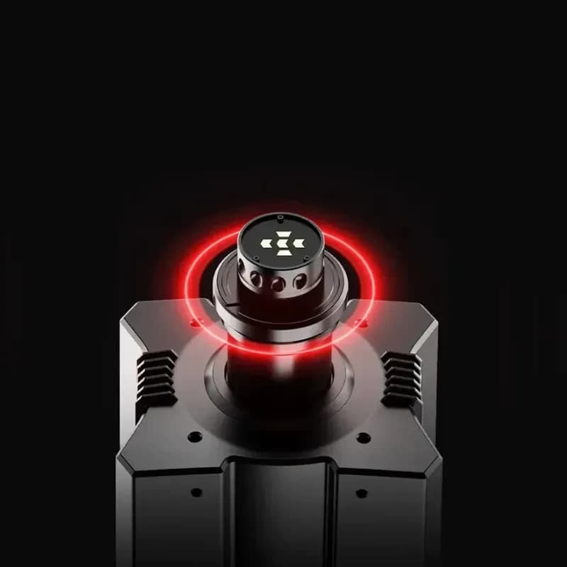 Moza R5 Racing Bundle PC – base de direção direta 5 Nm com hub metálico, anel de LED vermelho e acabamento preto robusto para simulação de corrida