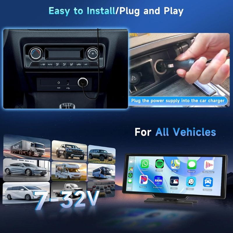  Pantalla táctil Universal Podofo A3247 10.26 pulgadas - Carplay y Android Auto - Ítem1