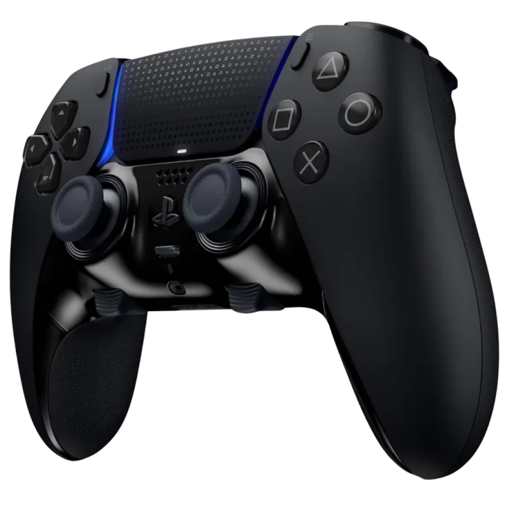 Mando Sony DualSense Edge Controller PS5 Negro medianoche con acabado mate, barras de luz LED azules, botones icónicos y agarres texturizados - Ítem1