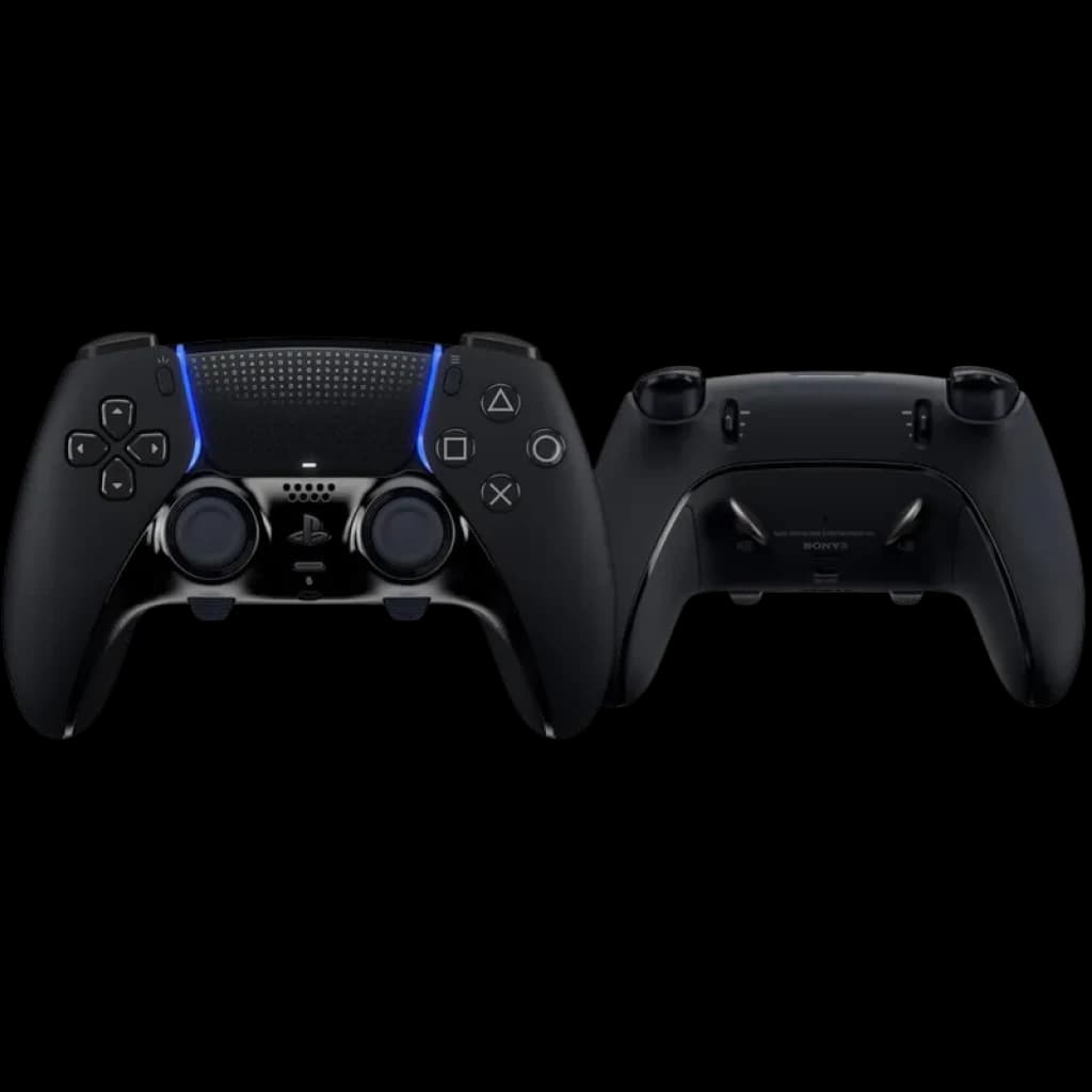 Mando Sony DualSense Edge Controller PS5 Negro medianoche con luces LED azules, joysticks intercambiables, botones traseros y diseño ergonómico matte