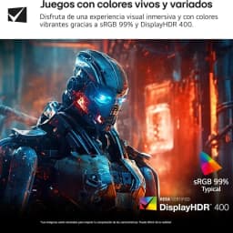 LG Ultragear 32GS75Q-B monitor gaming negro, pantalla 32 pulgadas QHD IPS con biseles delgados, colores sRGB 99 por ciento y certificación DisplayHDR 400