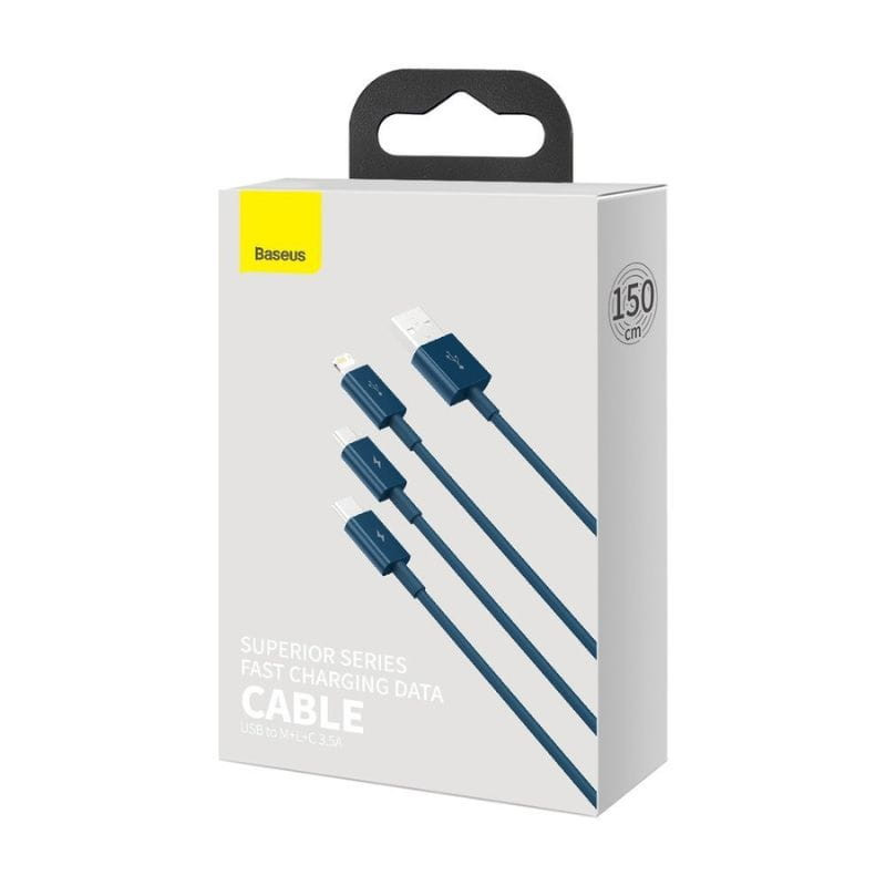 Baseus Superior Series - Cable USB-A 3 en 1 a USB-C/Micro/Lightning - Ítem2