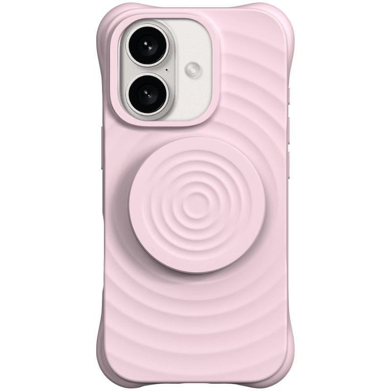 Funda magnética de silicona ondulada con soporte MagSafe iPhone 16 Rosa - Ítem