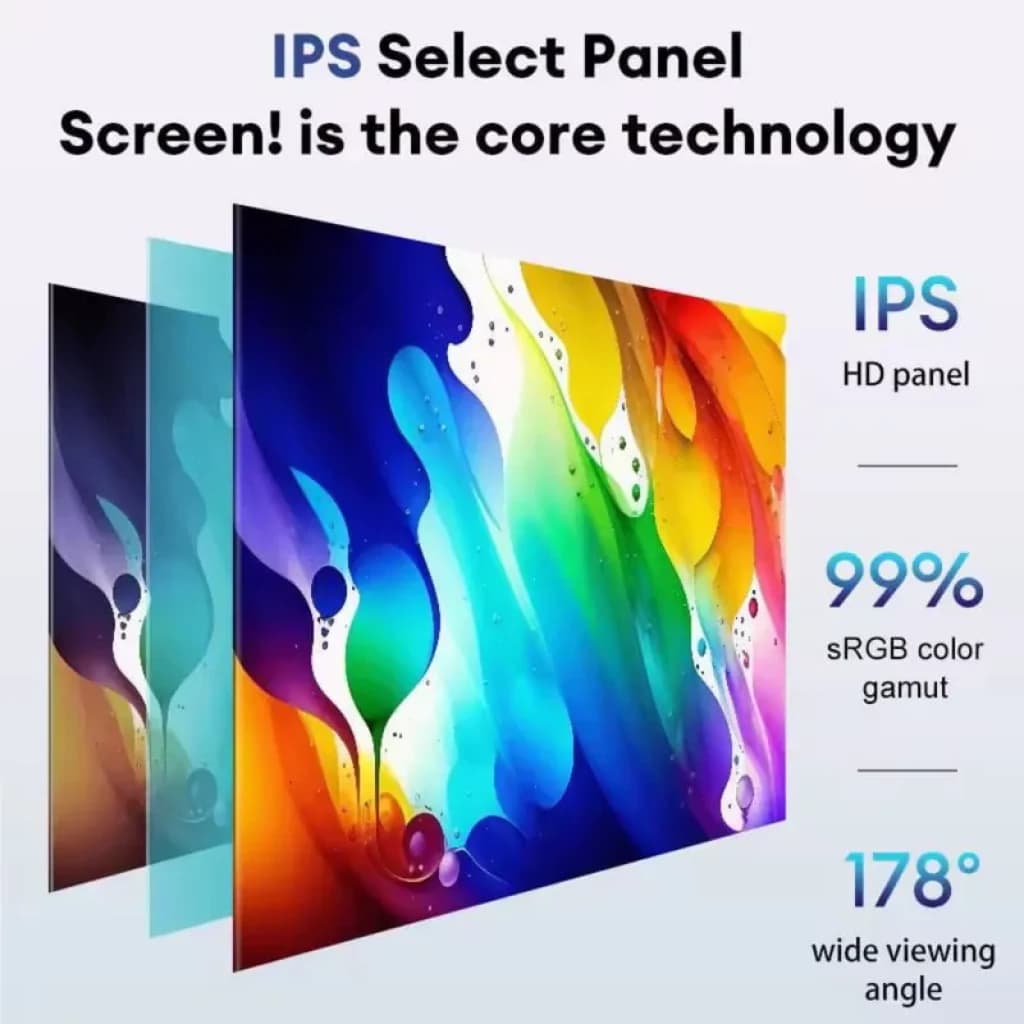 Pantalla táctil IPS HD de 9 pulgadas SD9059 con ángulo de visión 178° y 99% sRGB, colores vivos y amplio gamut para CarPlay y Android Auto inalámbrico