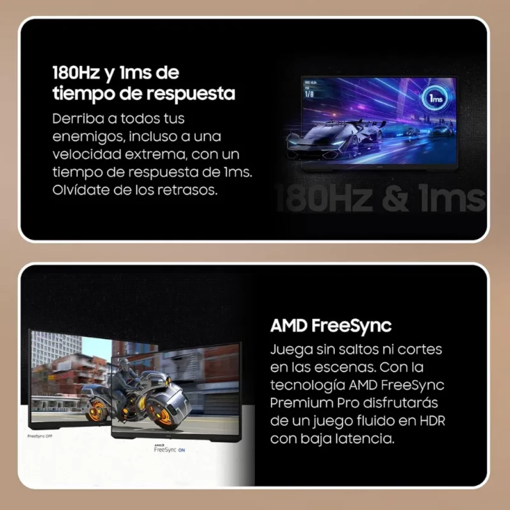 Moniteur gaming 27 pouces Full HD avec bords fins, pied ergonomique noir, écran mat incliné, affichant un vaisseau futuriste aux couleurs néon violettes et - Ítem1