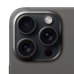 iPhone 15 Pro Max 5G 256 GB Titânio Preto Renovado Oficial detalhes da câmara