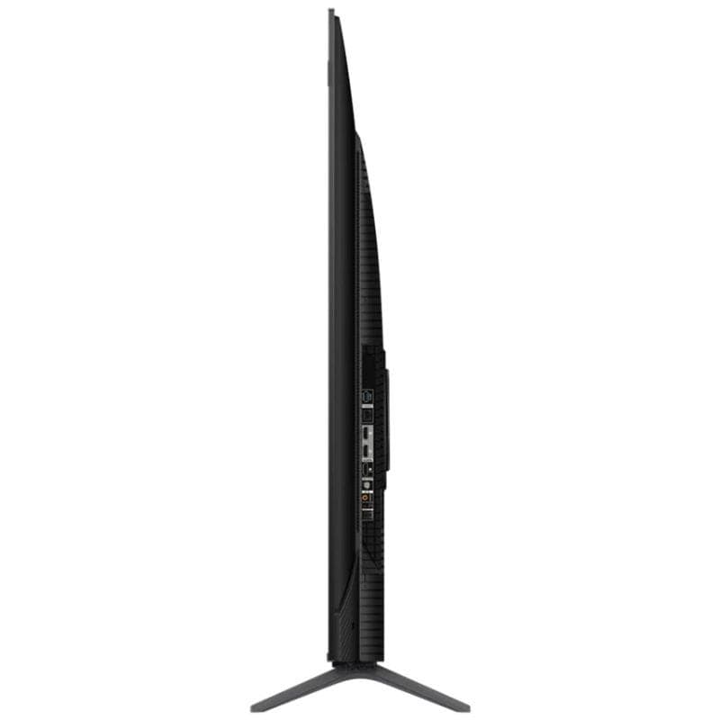TCL P8K 75P8K 75 4K Ultra HD QLED, perfil ultrafino em titânio, bordas mínimas e base dupla em V, portas laterais acessíveis, design elegante