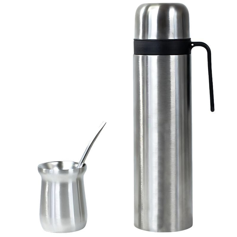 Set de Termo Mate Bombilla y Calabaza Acero - Ítem
