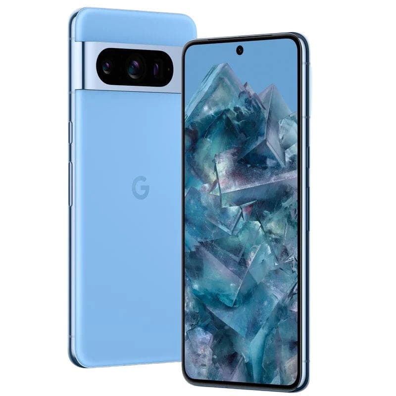 Google Pixel 8 Pro 5G 12 Go/128 Go Bleu Reconditionné - Excellent état (images avant et arrière)