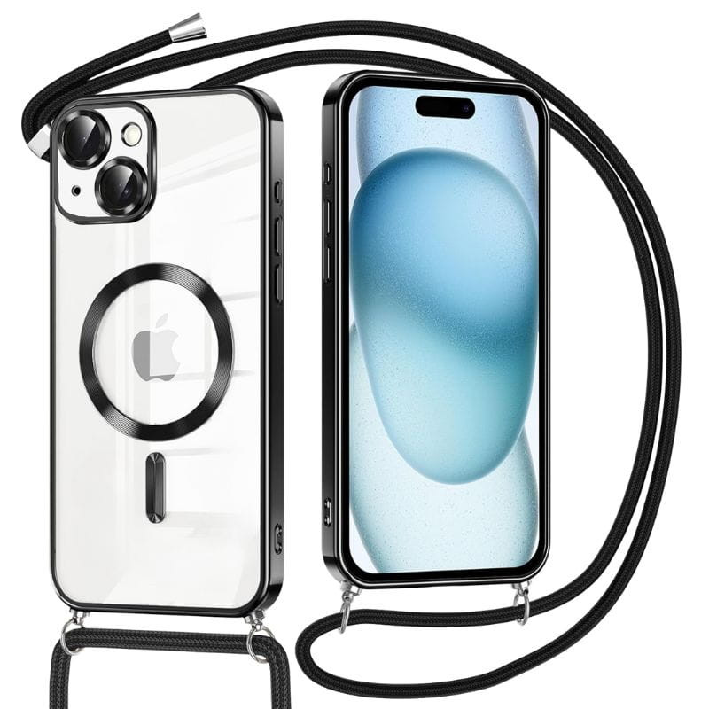 Funda Magnética con colgante para iPhone 15 Negro - Ítem