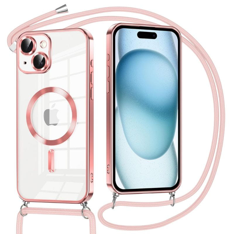 Funda Magnética con colgante para iPhone 15 Rosa - Ítem