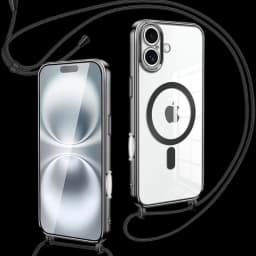 Funda Magnética con colgante para iPhone 16 Negro