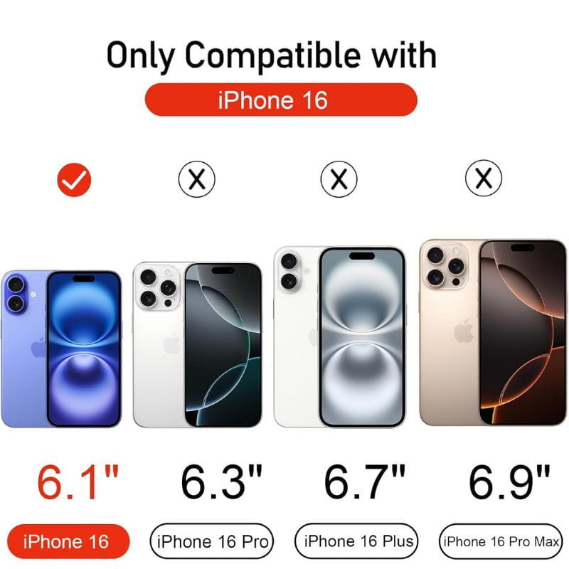 Funda Magnética con colgante para iPhone 16 Negro - Ítem1