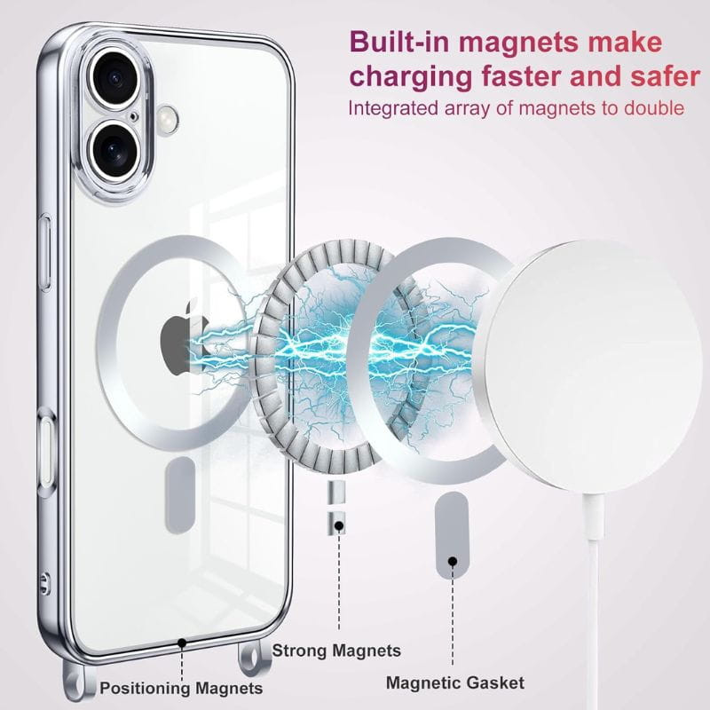 Funda Magnética con colgante para iPhone 16 Negro - Ítem2