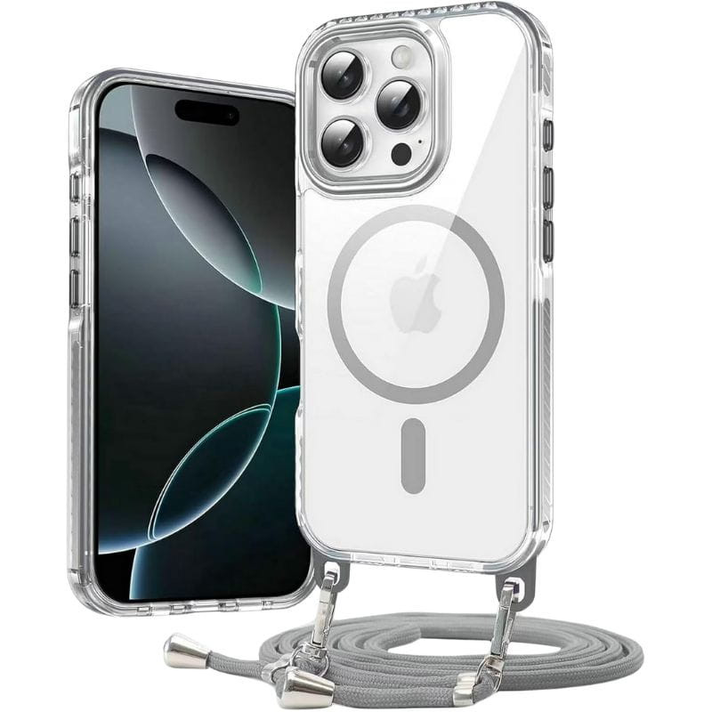 Funda Magnética para iPhone 16Pro Max con cordón plata - Ítem