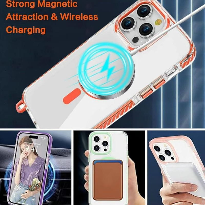 Funda Magnética para iPhone 16Pro Max con cordón plata - Ítem5