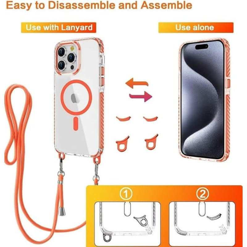Funda Magnética para iPhone 16Pro Max con cordón plata - Ítem3